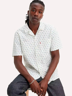 Camisa Levis Masculina Manga Curta Camp Texture Branca