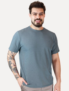 Camiseta Dudalina Masculina Regular Malha Listrada Black Azul Escuro