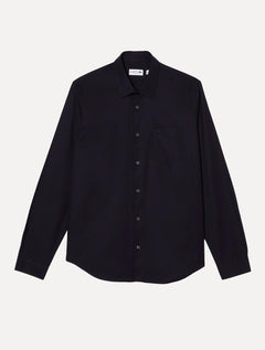 Camisa Lacoste Masculina Regular Poplin Cotton Pocket Mono Azul Marinho