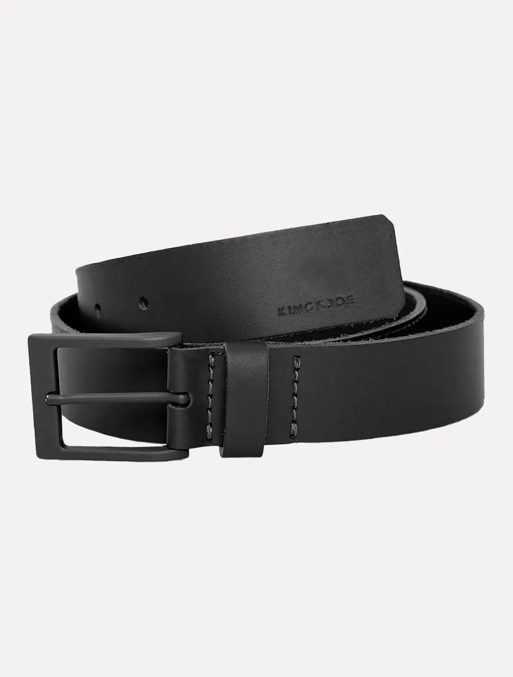 Cinto King & Joe Masculino Couro Logo Queima Preto