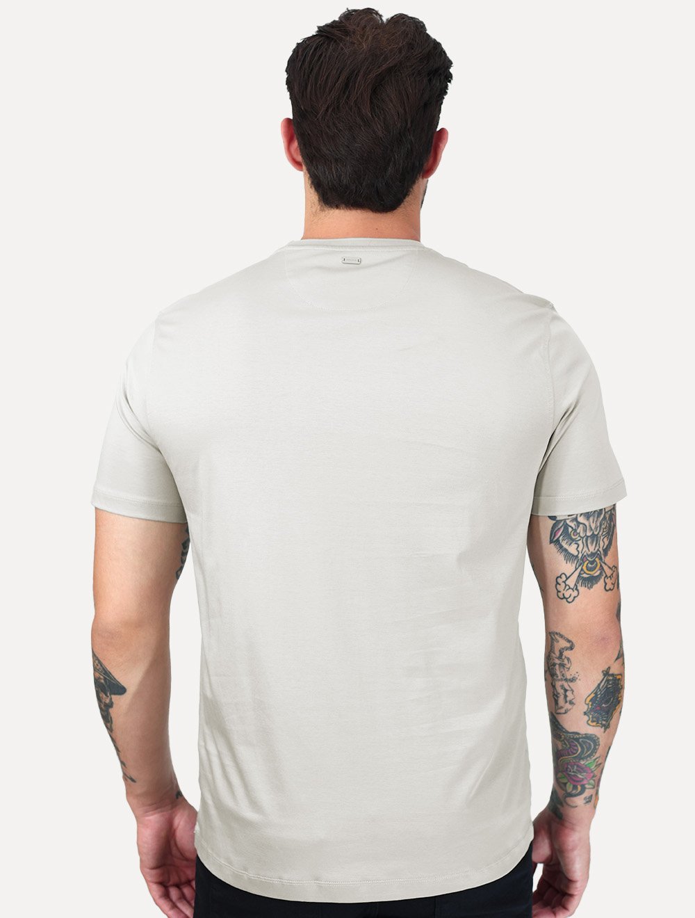 Camiseta Aramis Masculina Basic Silk Blend Modal Cinza Claro