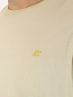 Camiseta Colcci Masculina Basica Logo Minimalista Off-White