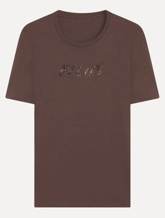 Camiseta Ellus Cotton Fine Dots Classic Marrom