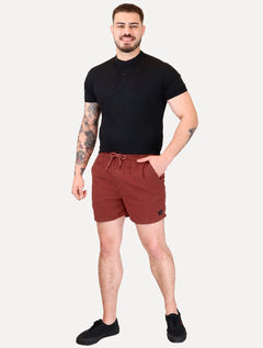 Short Calvin Klein Jeans Masculino Color Cós Elástico Black Logo Laranja