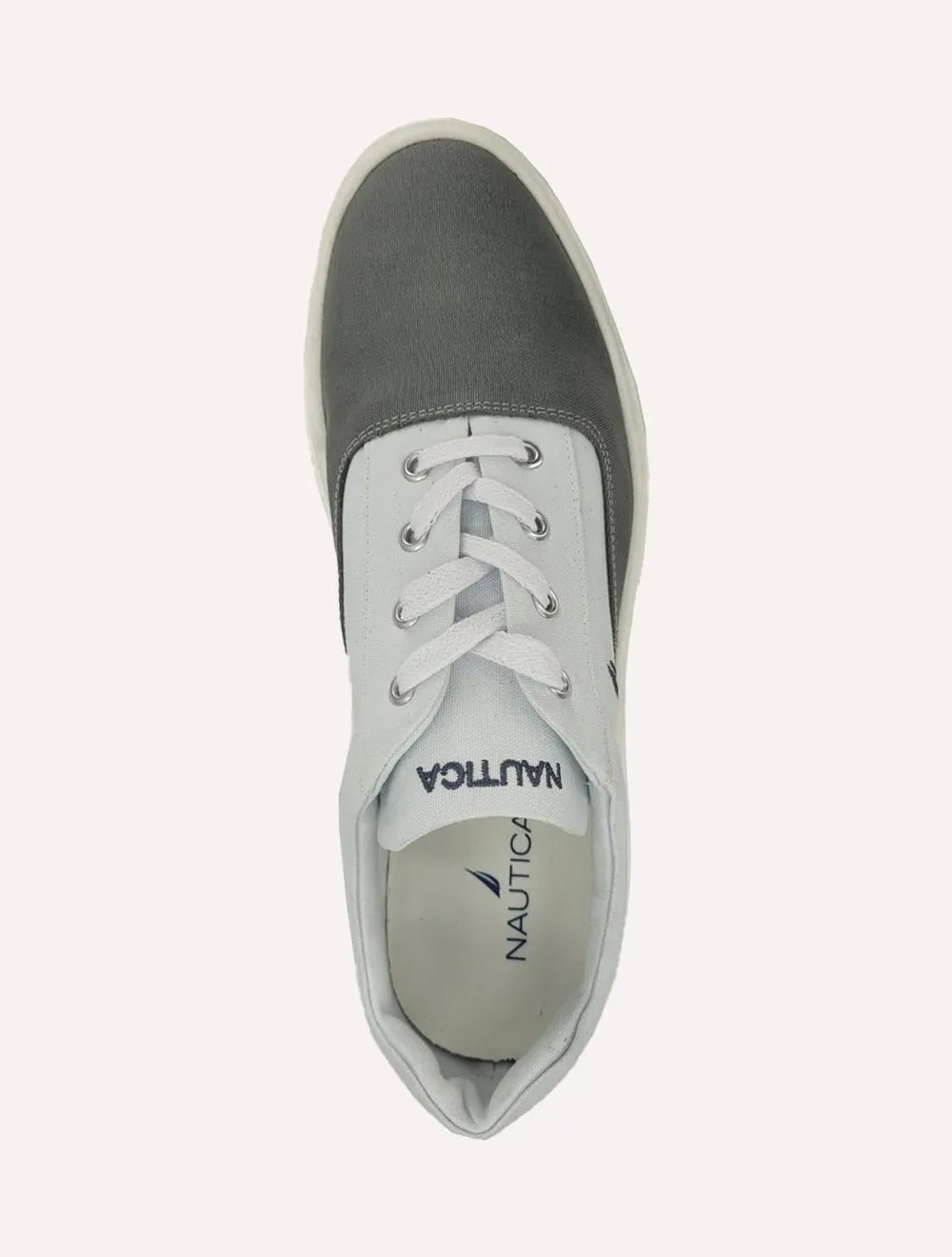 Tênis Nautica Masculino Denim Sailboat Logo Fanton Lona Branco/Cinza