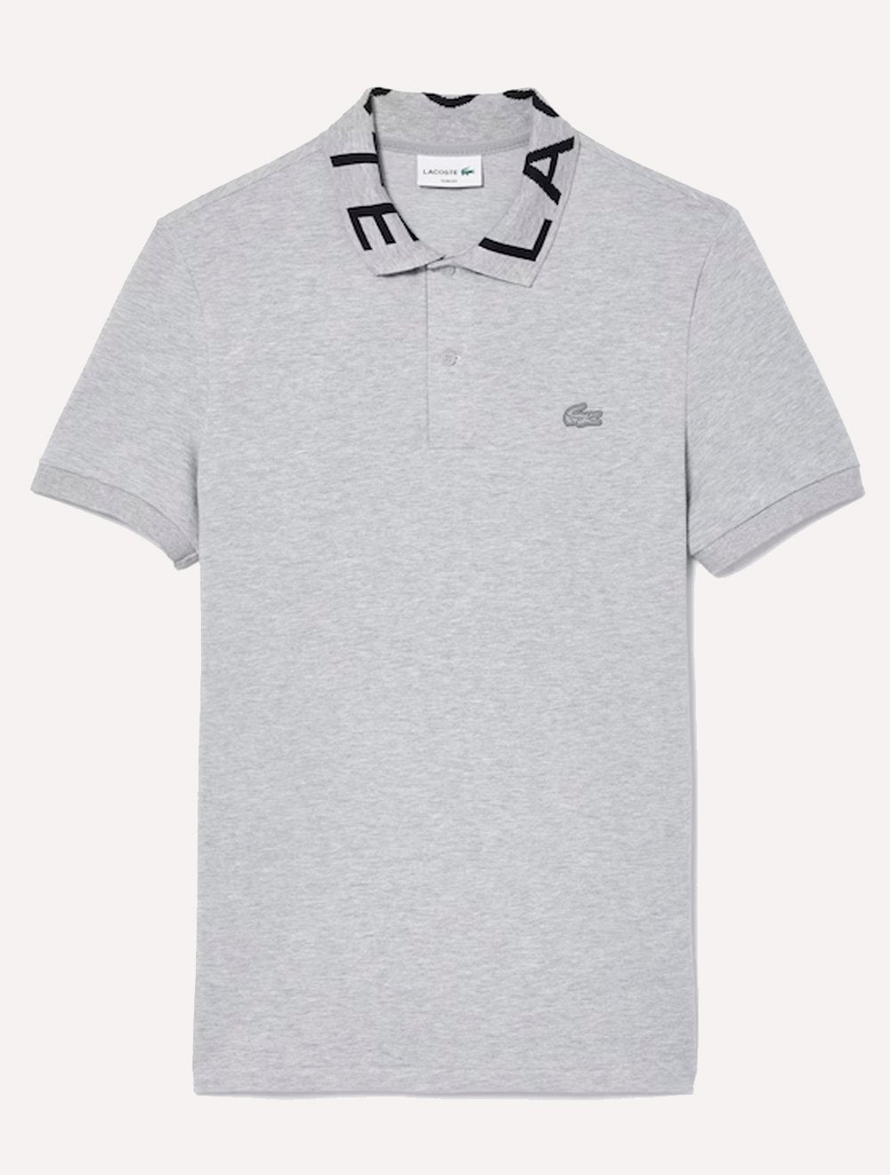Polo Lacoste Masculina Regular Jacquard Movement Cinza Mescla
