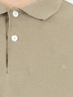 Polo Aramis Masculina Regular Basic Piquet Mono Logo Caqui Escuro