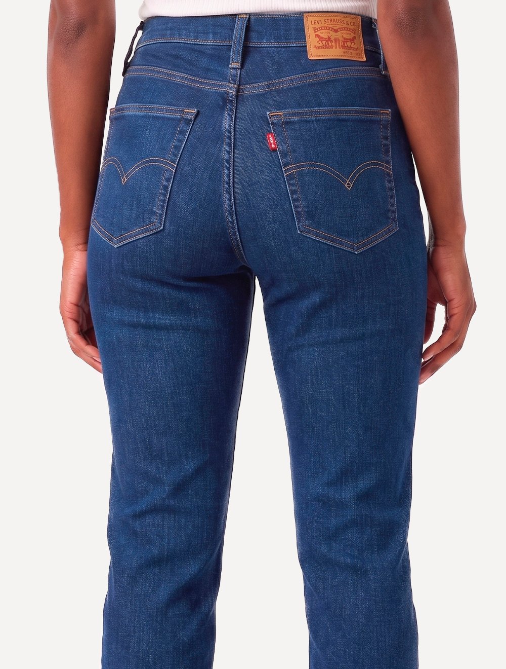 Calça Levis Jeans Feminina 724 Slim High Rise Straight Azul Marinho