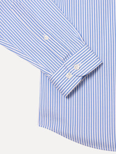 Camisa Lacoste Masculina Regular Stripes Blanc Blue Branca