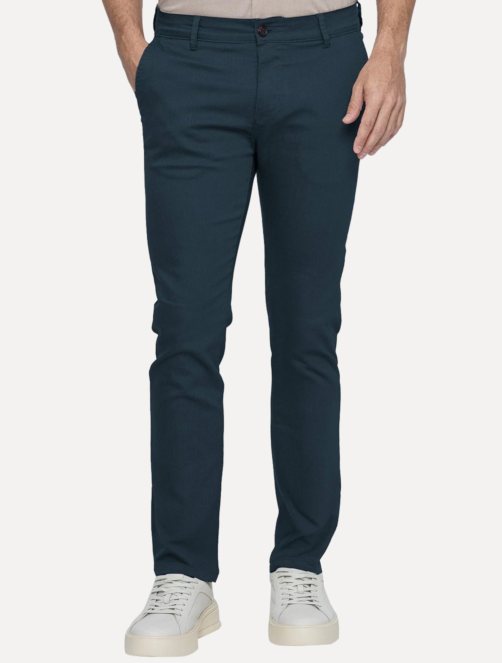Calça King & Joe Sarja Masculina Slim Azul Marinho