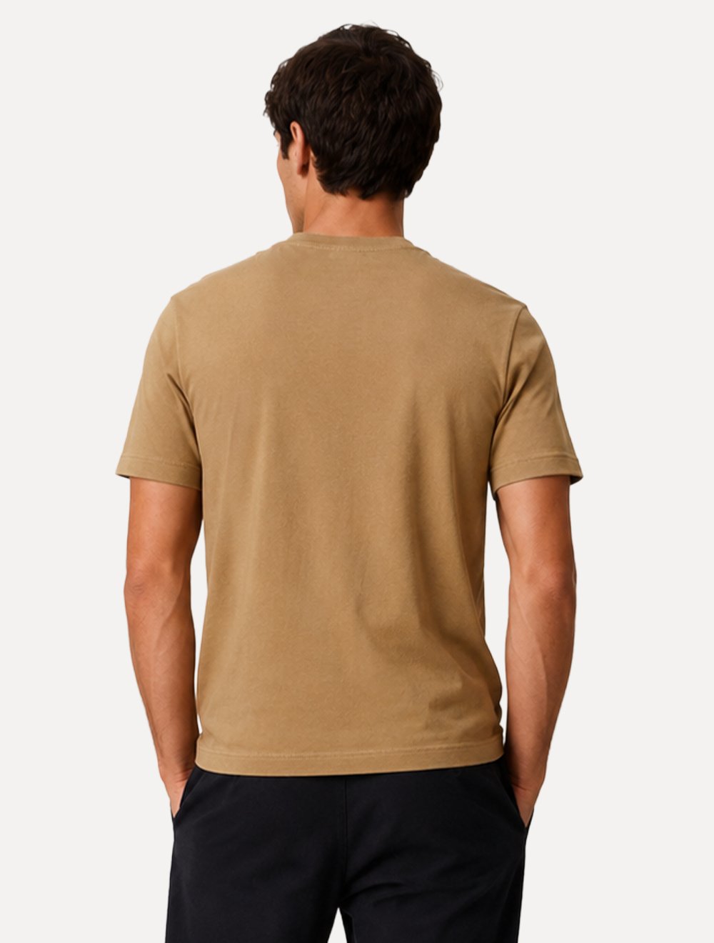 Camiseta Calvin Klein Masculina Institutional Logo Marrom