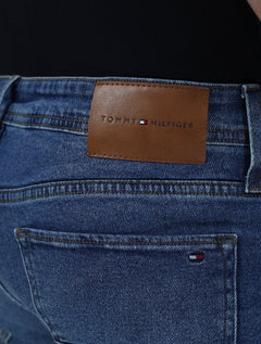 Calça Tommy Hilfiger Jeans Masculina Slim Bleecker Azul Médio
