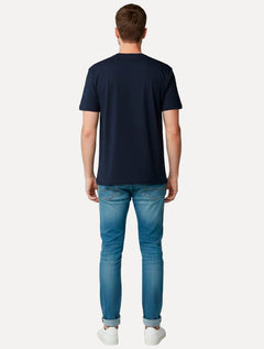 Camiseta King & Joe Premium Maculina Signature Logomania Estd 2013 Azul Marinho
