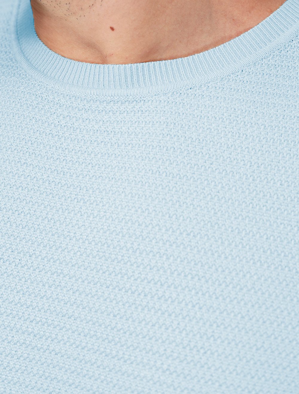Camiseta Dixen Masculina Tricot Manga Curta Gola Careca Azul