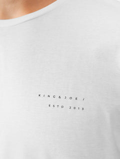 Camiseta King & Joe Masculina Pima Touch Logo Peito Branca