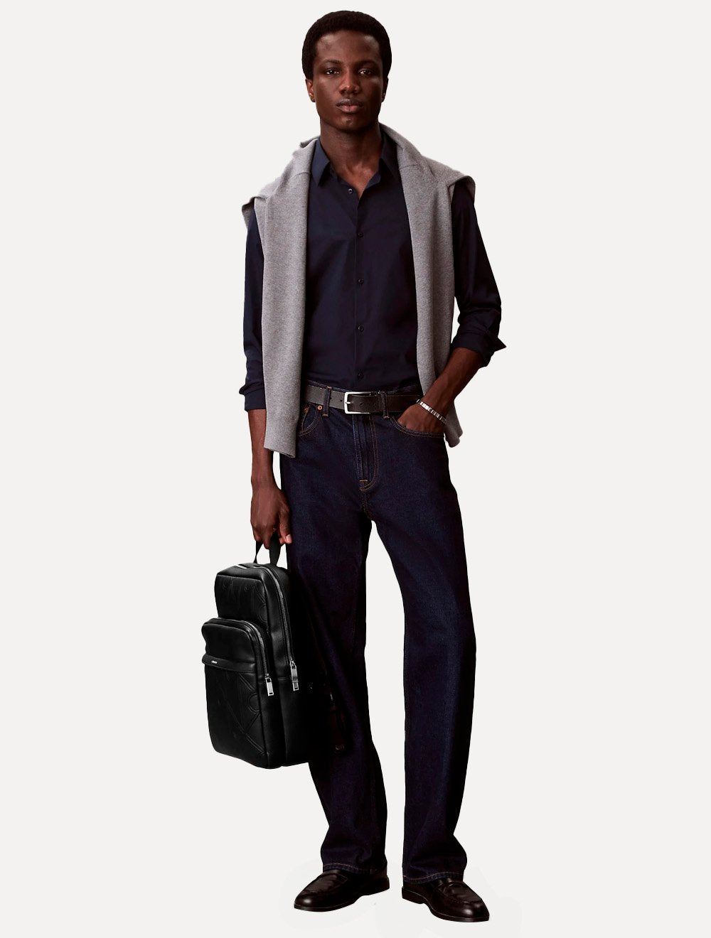 Mochila Calvin Klein Redonda Aop Emboss Preta
