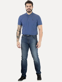 Calça Levis Jeans Masculina Slim 501 Original Greenish Azul Médio