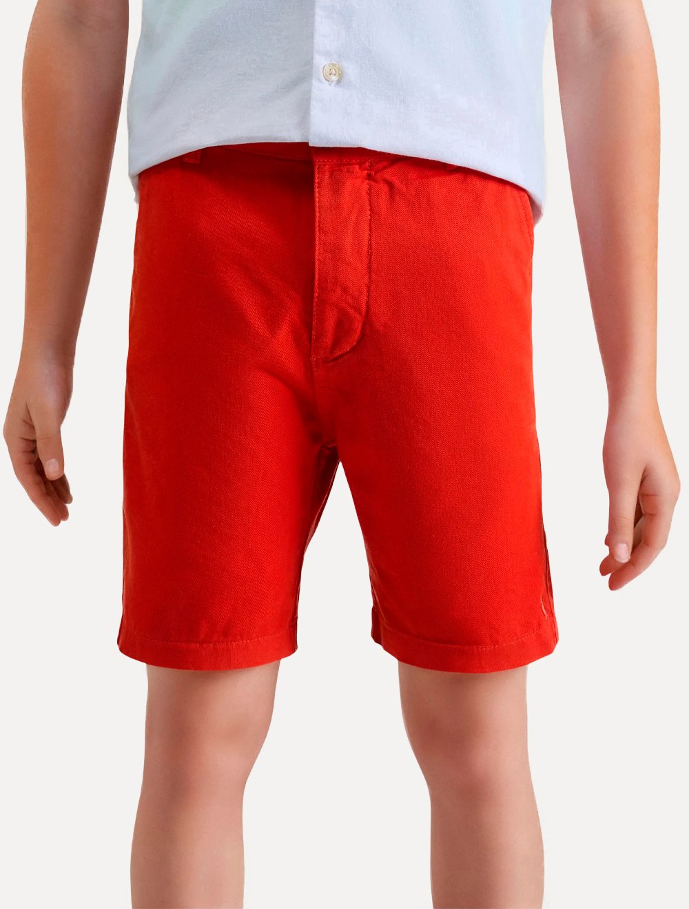 Bermuda Reserva Infantil Sarja Alfaiataria Vermelho