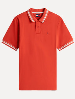 Polo Tommy Jeans Masculina Piquet Regular Tipped Laranja