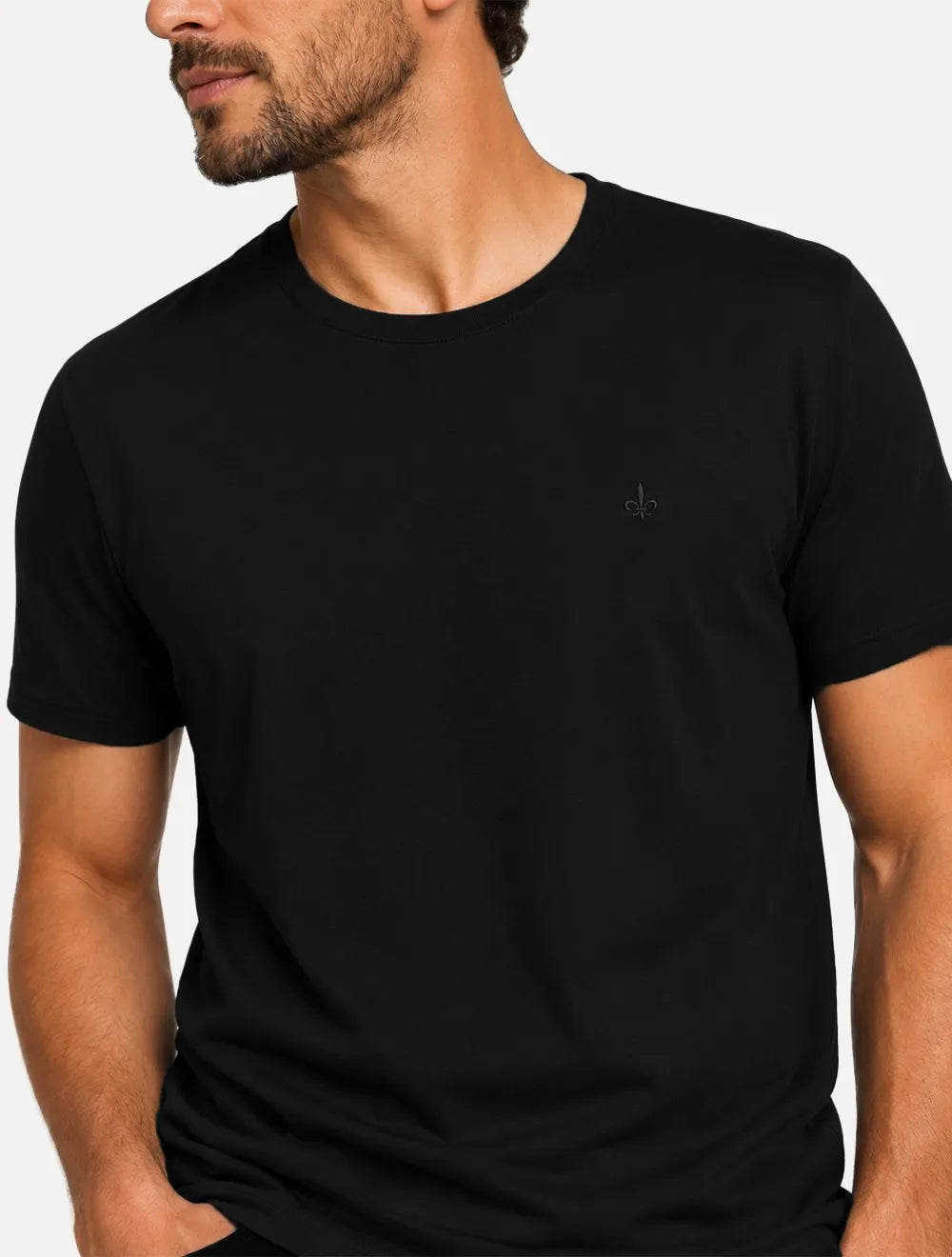 Camiseta Dudalina Masculina Essentials Modal Logo Preta