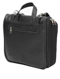 Necessaire King & Joe Couro Masculina Viagem Barba de Respeito Preta