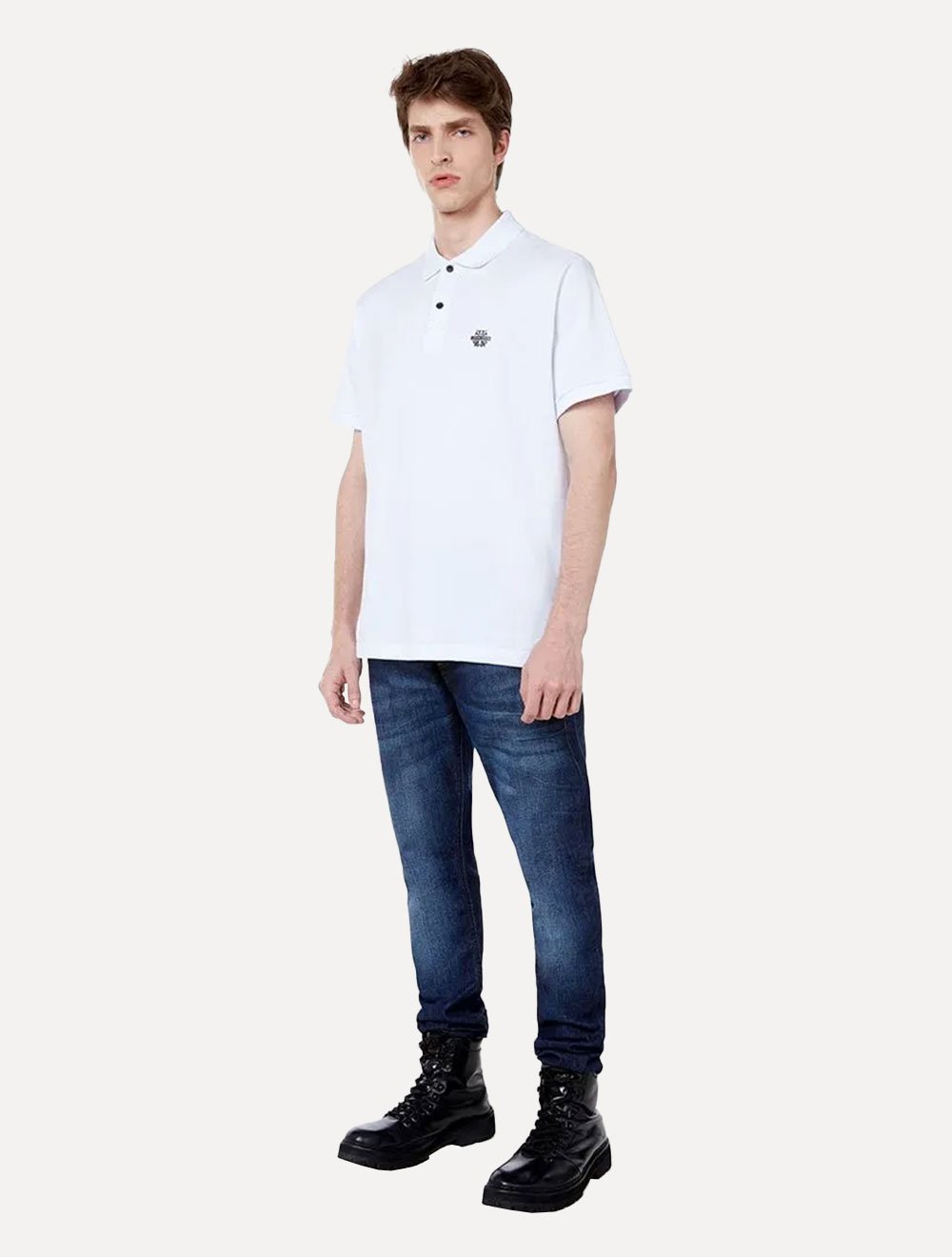 Polo John John Masculina Light Transfer Branca