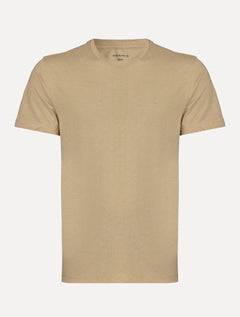 Camiseta Aramis Masculina Basic Lisa Mono Icon Areia Mescla
