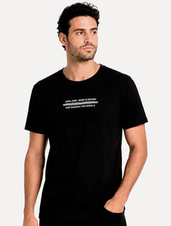 Camiseta John John Masculina Regular Fit Glimmer Preta