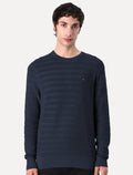 Suéter Tommy Jeans Masculino C-Neck Stripe Structured Azul Marinho