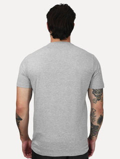 Camiseta Aramis Masculina Basic Lisa Mono Logo Cinza Mescla