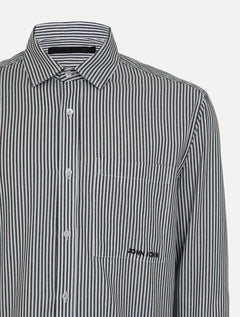 Camisa John John Masculina Stevan Listrada Preta/ Branca