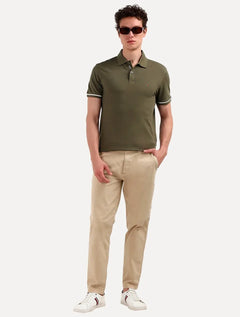 Polo Tommy Hilfiger Masculina Regular Piquet Under Placket Detail Verde Militar