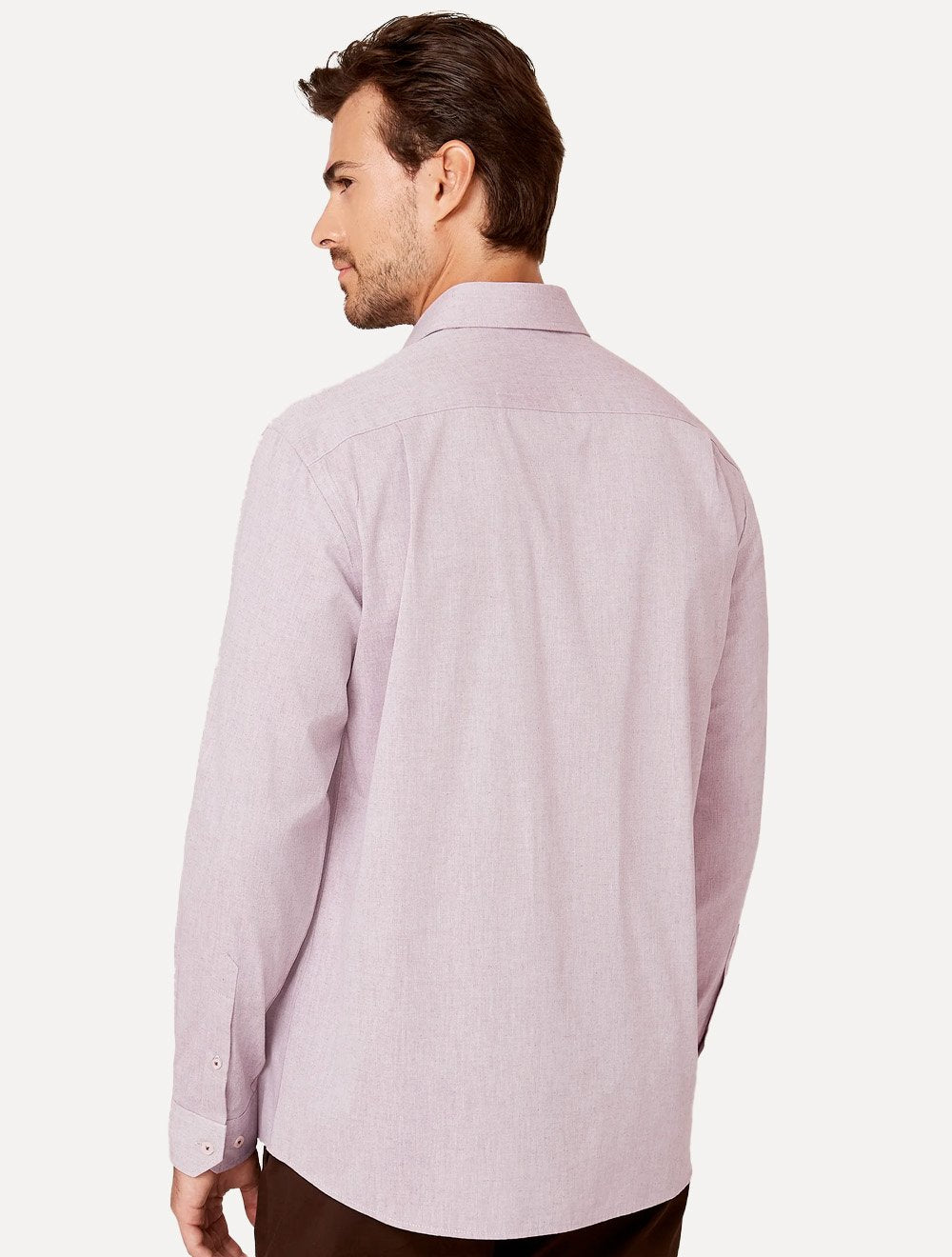 Camisa Dudalina Masculina Comfort Superfine Cotton Melange Vinho Claro