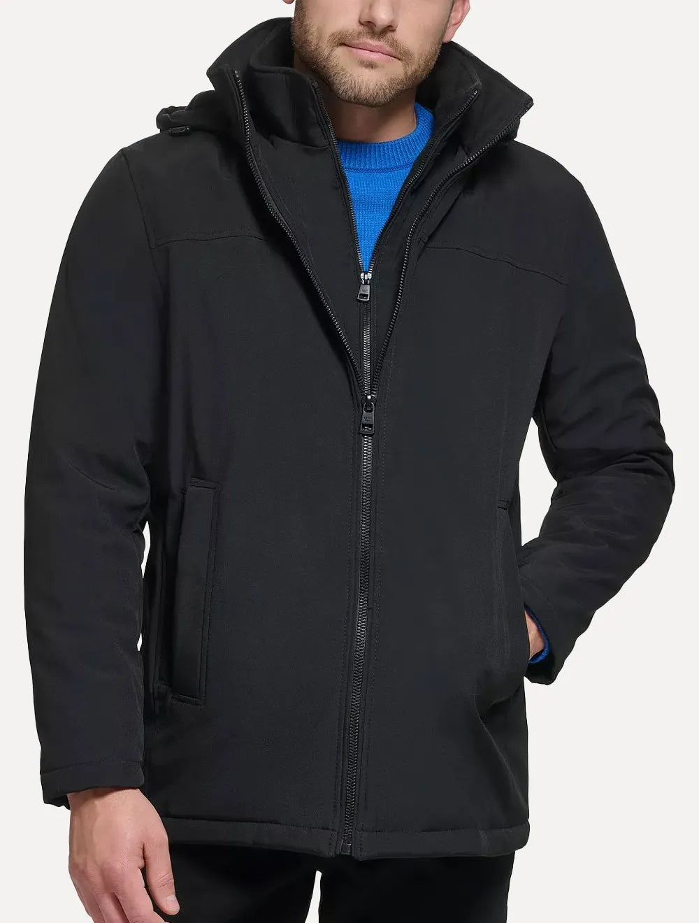 Jaqueta Calvin Klein Hooded Clássica Preta