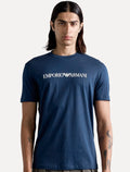 Camiseta Emporio Armani Masculina Essential Logo Peito Chest Azul Escuro