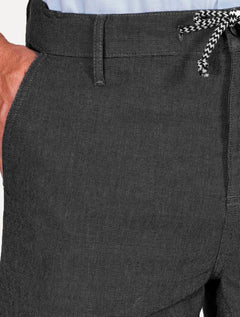 Bermuda Aramis Masculina Chino Cotton Sarja Cadarço Preto Mescla