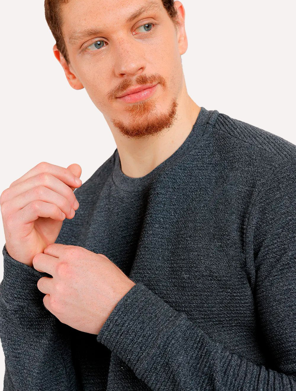 Moletom Aramis Masculino Crewneck Mouline Chumbo Mescla