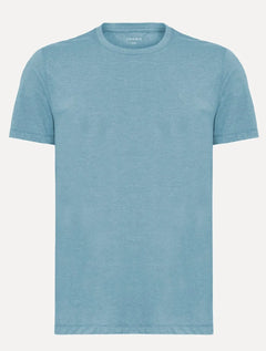 Camiseta Aramis Masculina Basic Lisa Mono Icon Azul Mescla