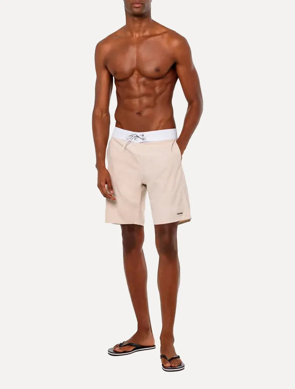 Bermuda Calvin Klein Swimwear D'Água Cupro Tag Areia