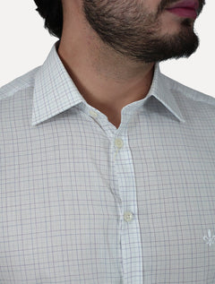 Camisa Dudalina Masculina Slim Superfine Cotton Xadrez Roxo/Branca