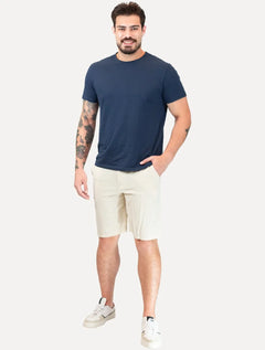 Bermuda King & Joe Masculina Slim Linho Areia