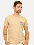Camiseta John John Masculina Slim Island Flower Caqui Médio