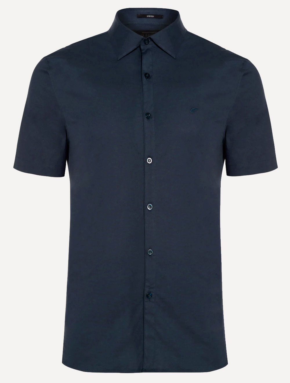 Camisa Ellus Masculina Manga Curta Tricoline LY Classic Italian Azul Marinho