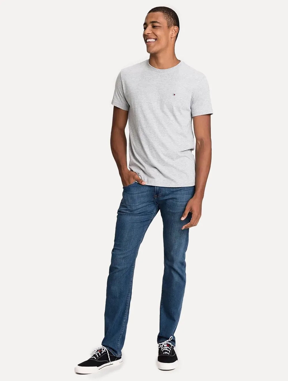 Camiseta Tommy Hilfiger Masculina Essential Cotton Cinza Mescla