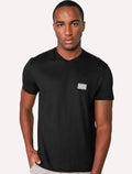 Camiseta Calvin Klein Jeans Masculina Gola V Light Square Preta