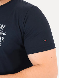 Camiseta Tommy Hilfiger Masculina Inverse Climate Tee Logo Azul Marinho