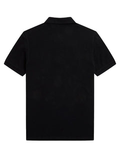 Polo Fred Perry Masculina Regular Piquet Plain Brown Logo Preta