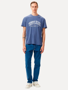 Camiseta Tommy Jeans Masculina Regular Logo Varsity Washed Azul Royal