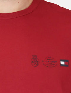 Camiseta Tommy Hilfiger Masculina Regular Small Crest Outline Vermelha