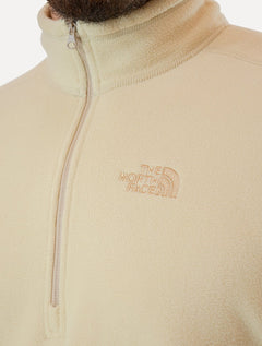 Blusa The North Face Masculina Fleece TKA 100 Glacier 1/4 Zip Cáqui Claro